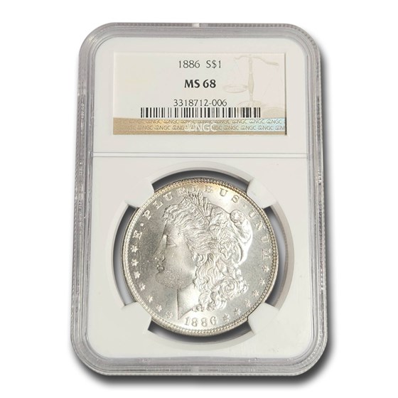 1886 Morgan Dollar MS-68 NGC 1886 Morgan Dollar MS-68 NGC